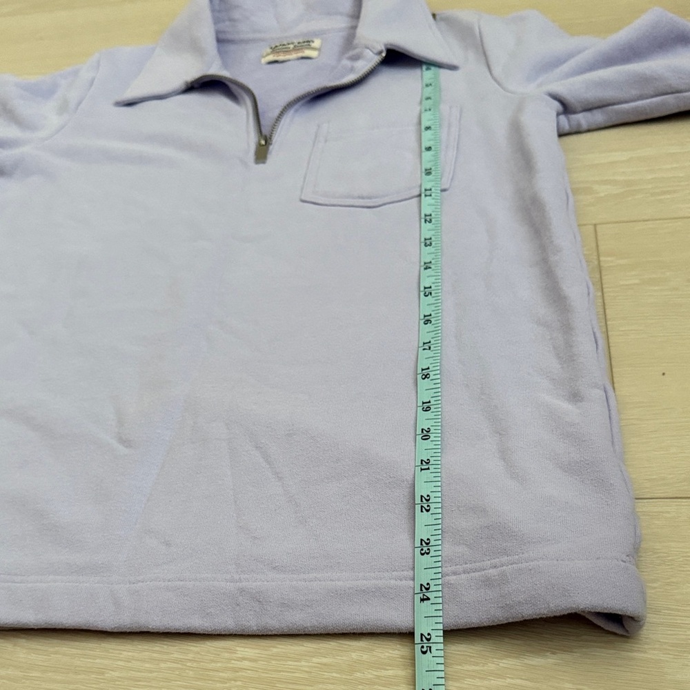 3/$10 Lands' End Lavender Serious Sweats Pullover - Picture 4 of 5